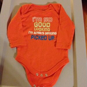 Garanimals 12m Long Sleeve Orange Onsie GUC